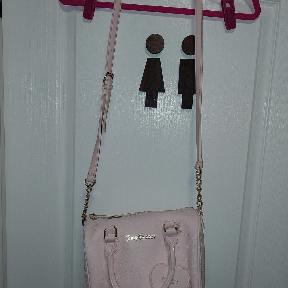 Juicy Couture Pale Pink Embossed Satchel Shoulder Bag- NWOT - Picture 2 of 4